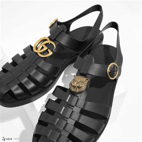 gucci dad sandal|Gucci rubber buckle strap sandal.